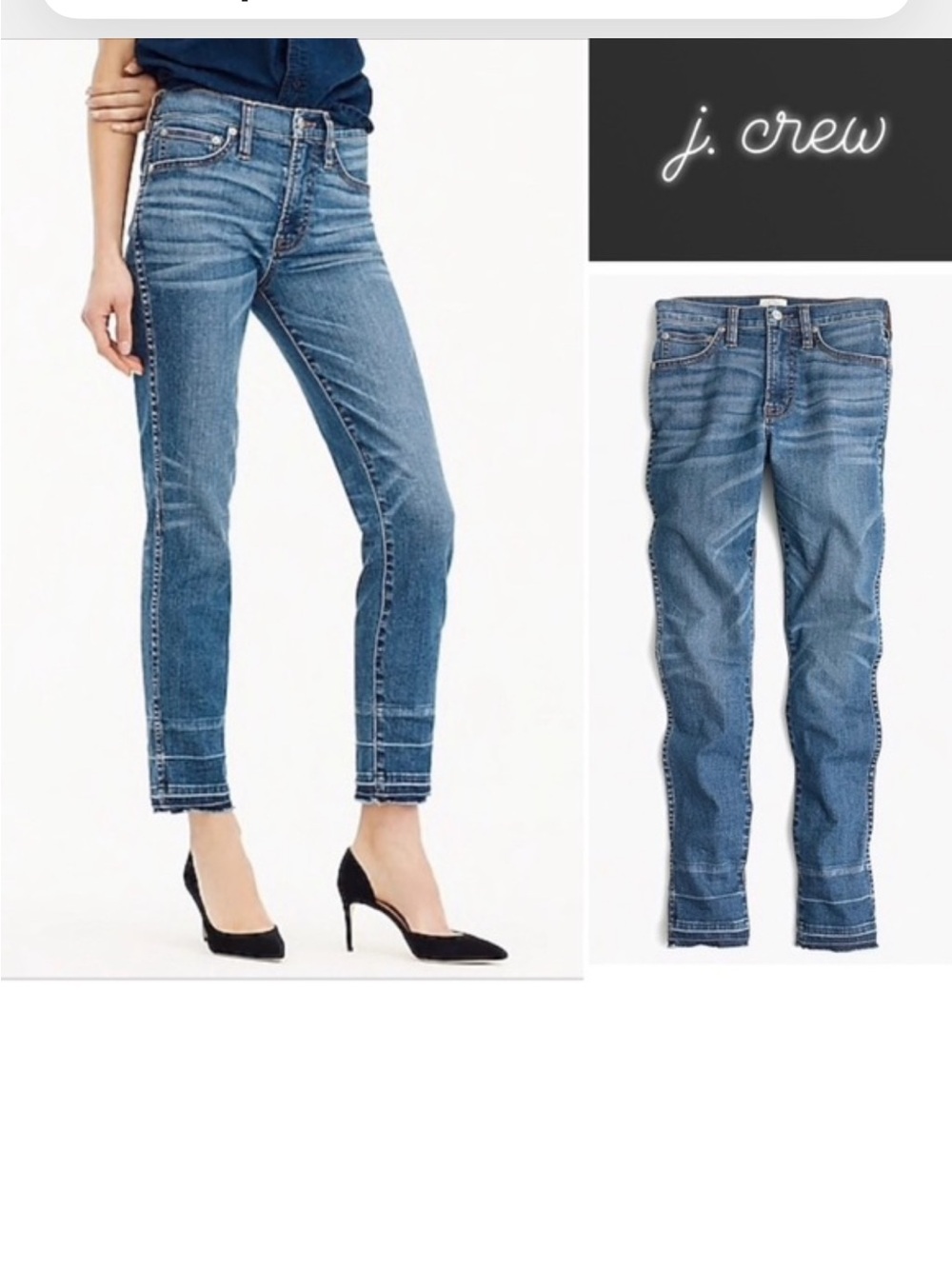 J. Crew Cropped High-Rise Slim Jeans in Medium Blue Wash